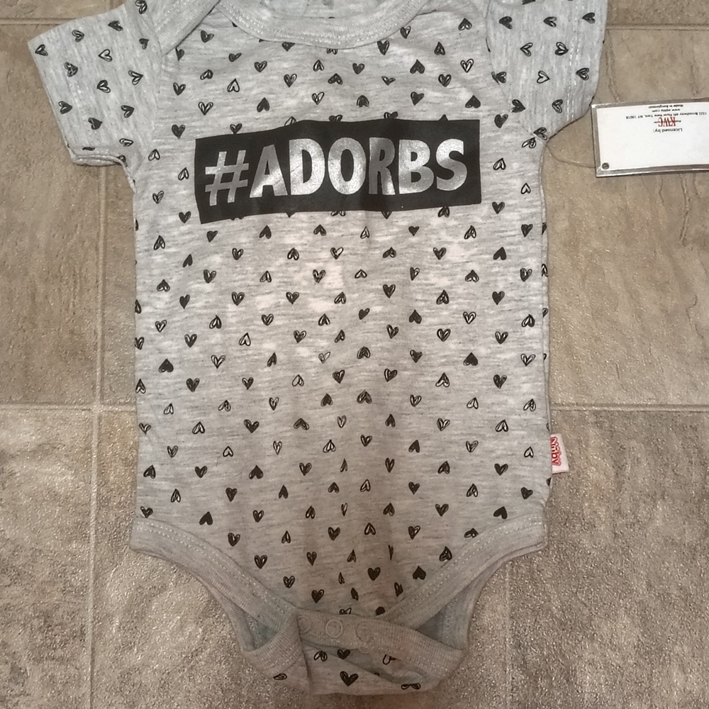 Gray Heart Print Kids One Piece